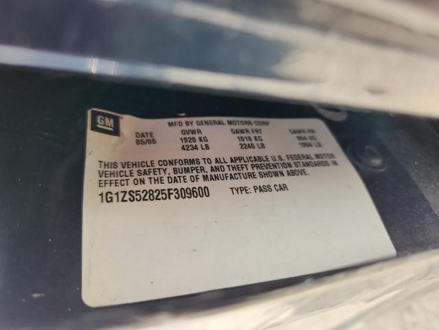 1G1ZS52825F309600 - 2005 CHEVROLET MALIBU BLUE photo 12