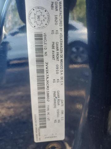 3VW1K7AJ6CM318802 - 2012 VOLKSWAGEN JETTA BASE 蓝色 照片 13