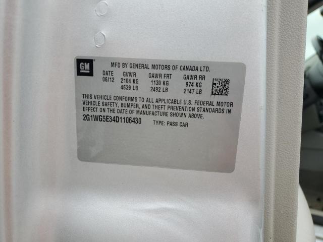 2G1WG5E34D1106430 - 2013 CHEVROLET IMPALA LT SILVER photo 12