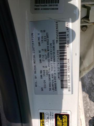 JM1BL1SF7A1143398 - 2010 MAZDA 3 I WHITE photo 12