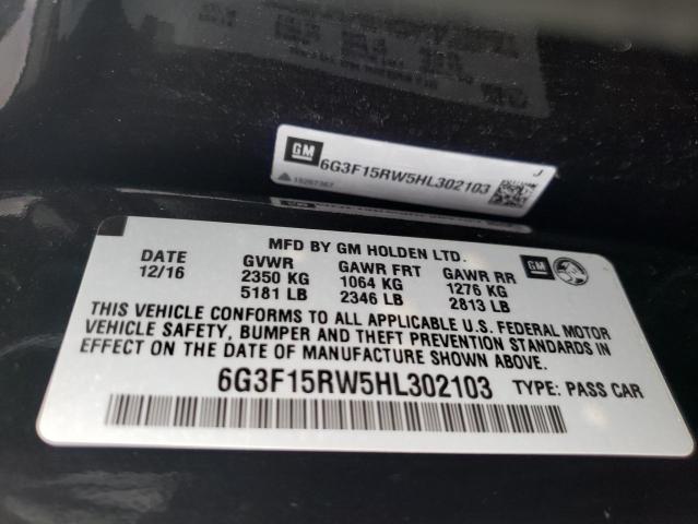 6G3F15RW5HL302103 - 2017 CHEVROLET SS BLACK photo 13