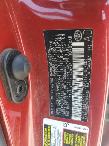 2T1BU4EE8AC478215 - 2010 TOYOTA COROLLA BASE წითელი ფოტო 13