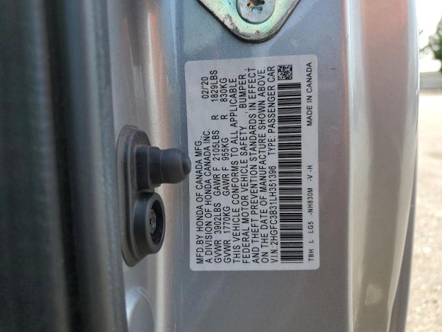 2HGFC3B31LH351396 - 2020 HONDA CIVIC EX SILVER photo 12