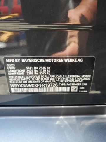 WBY43AW0XPFR19726 - 2023 BMW I4 EDRIVE 35 GRAY photo 12