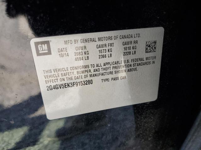 2G4GV5EK3F9153280 - 2015 BUICK REGAL 黑色 照片 12