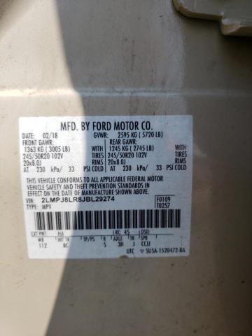 2LMPJ8LR8JBL29274 - 2018 LINCOLN MKX RESERVE Բեժ լուսանկար 14