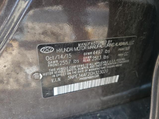 5NPE34AF2GH323020 - 2016 HYUNDAI SONATA SPORT CHARCOAL photo 12