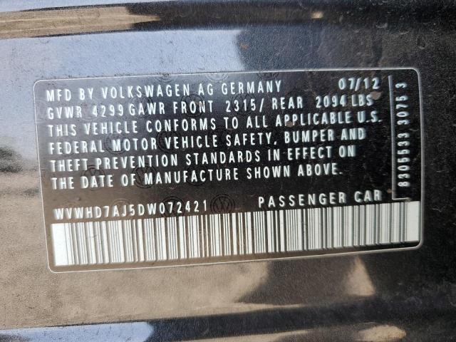 WVWHD7AJ5DW072421 - 2013 VOLKSWAGEN GTI CHARCOAL photo 13