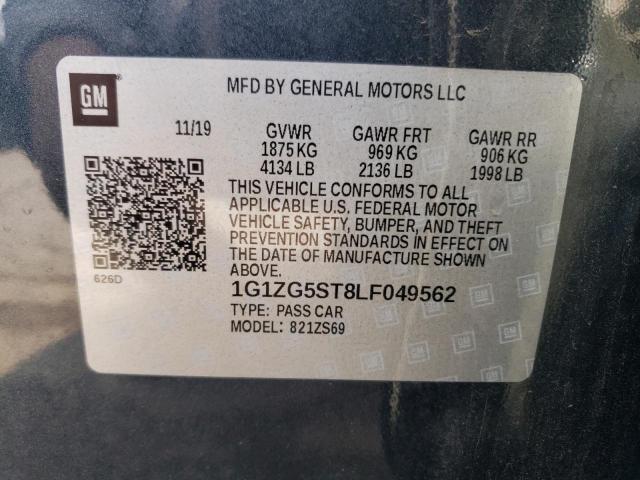 1G1ZG5ST8LF049562 - 2020 CHEVROLET MALIBU RS BLUE photo 12