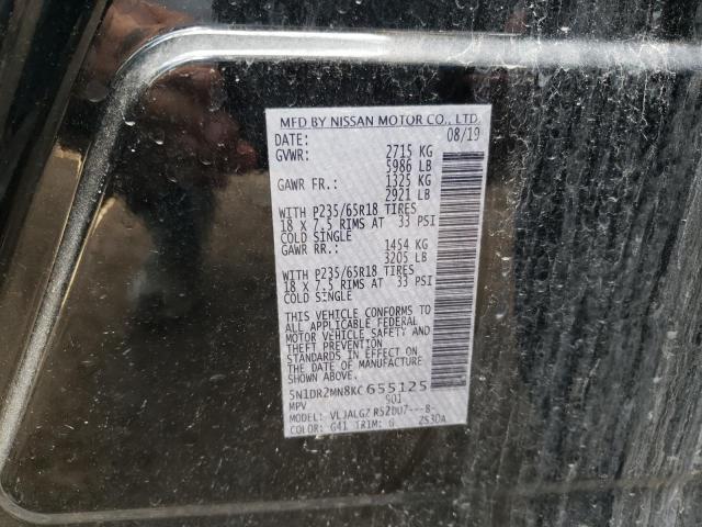 5N1DR2MN8KC655125 - 2019 NISSAN PATHFINDER S BLACK photo 13