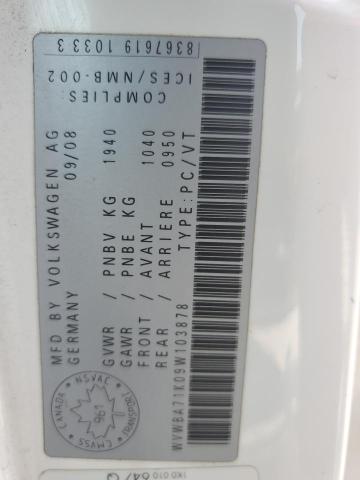 WVWBA71K09W103878 - 2009 VOLKSWAGEN RABBIT 白色 照片 12