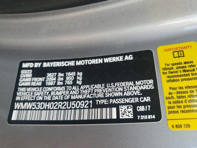 WMW53DH02R2U50921 - 2024 MINI COOPER S SILVER photo 12