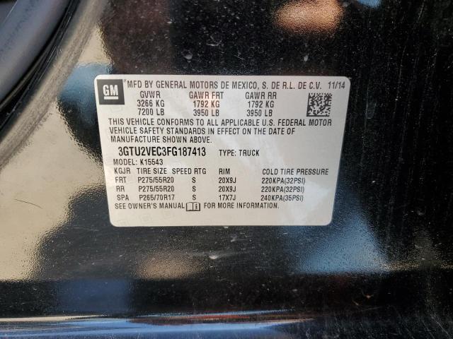 3GTU2VEC3FG187413 - 2015 GMC SIERRA K1500 SLT BLACK photo 12