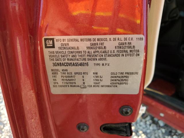 3GNBACDV5AS546016 - 2010 CHEVROLET HHR LT RED photo 13