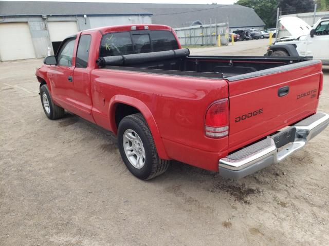 1D7GL42K74S706135 - 2004 DODGE DAKOTA SLT RED photo 2