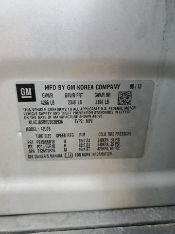 KL4CJBSB0EB520936 - 2014 BUICK ENCORE CONVENIENCE 银色 照片 12