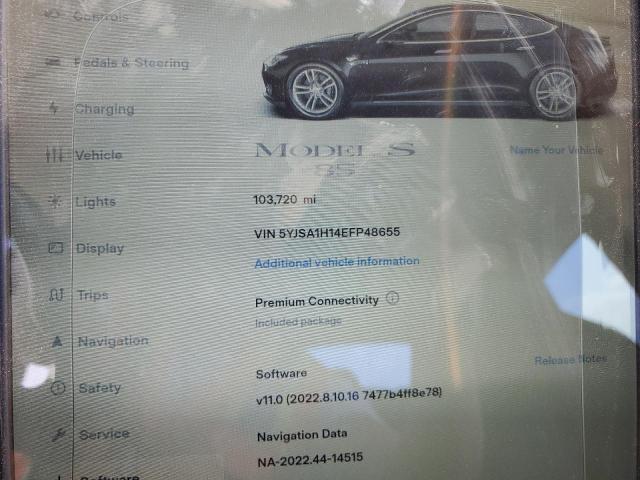 5YJSA1H14EFP48655 - 2014 TESLA MODEL S 黑色 照片 9