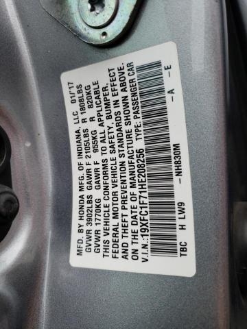 19XFC1F71HE208256 - 2017 HONDA CIVIC EXL 银色 照片 13