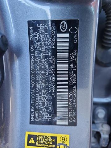 JTHBK1GG0F2155087 - 2015 LEXUS ES 350 GRAY photo 12