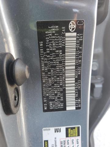 5YFEPMAE6MP222959 - 2021 TOYOTA COROLLA LE 灰色 照片 12