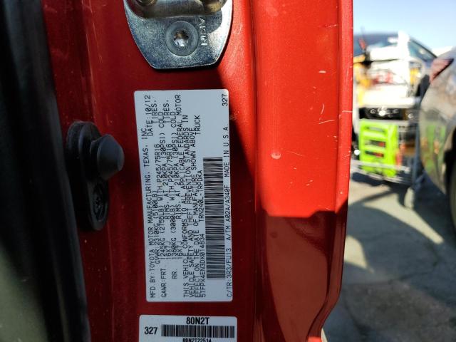 5TFPX4EN3DX014834 - 2013 TOYOTA TACOMA RED photo 12