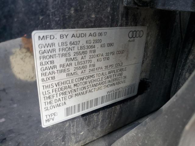 WA1LHAF72JD002000 - 2018 AUDI Q7 PREMIUM PLUS Көк фото 13