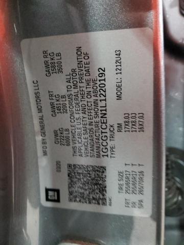 1GCGTCEN1L1220192 - 2020 CHEVROLET COLORADO LT GRAY photo 12