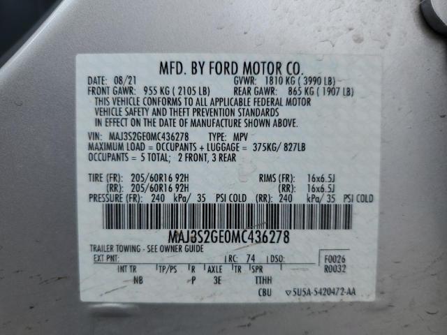 MAJ3S2GE0MC436278 - 2021 FORD ECOSPORT SE Gümüş foto 13