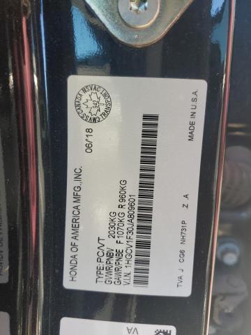 1HGCV1F30JA809601 - 2018 HONDA ACCORD SPORT შავი ფოტო 13