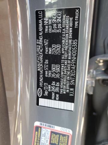 5NTJEDAF9NH005385 - 2022 HYUNDAI SANTA CRUZ LIMITED GRAY photo 13