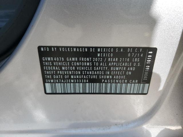 3VW2K7AJ2EM333384 - 2014 VOLKSWAGEN JETTA BASE SILVER photo 13