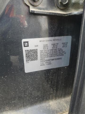 1G1ZG5ST4MF039001 - 2021 CHEVROLET MALIBU RS BLUE photo 12