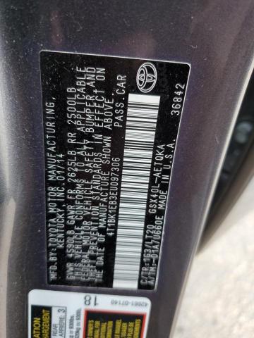 4T1BK1EB3EU097306 - 2014 TOYOTA AVALON BASE 灰色 照片 12