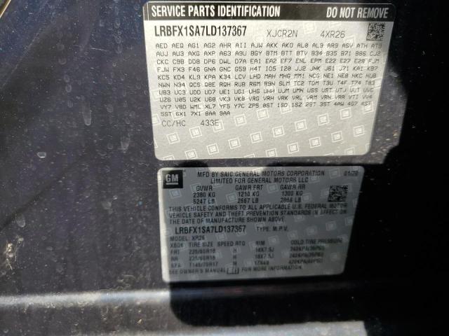 LRBFX1SA7LD137367 - 2020 BUICK ENVISION PREFERRED BLACK photo 13