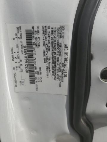 2FAHP71V59X128580 - 2009 FORD CROWN VICTORIA POLICE INTERCEPTOR WHITE photo 12