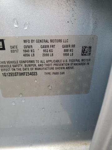 1G1ZE5ST9HF234023 - 2017 CHEVROLET MALIBU LT BLUE photo 12