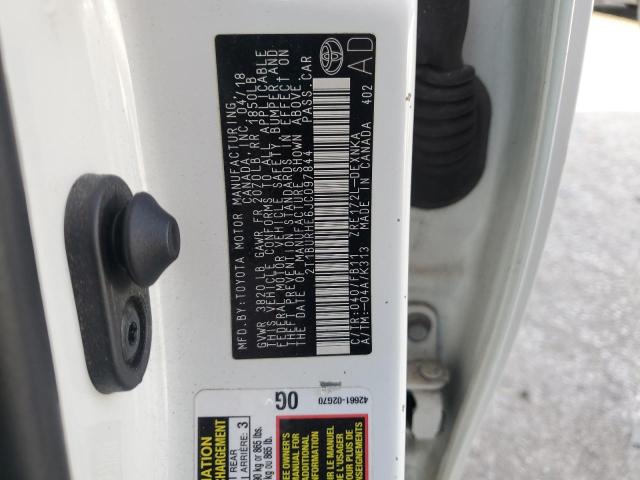 2T1BURHE6JC097844 - 2018 TOYOTA COROLLA L WHITE photo 12