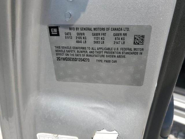 2G1WG5E35D1204270 - 2013 CHEVROLET IMPALA LT SILVER photo 12