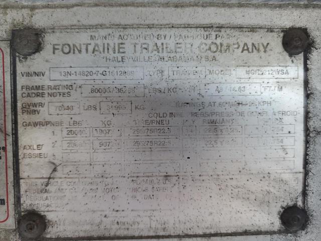 13N148207G1512889 - 2016 FONTAINE TRAILER GRAY photo 10