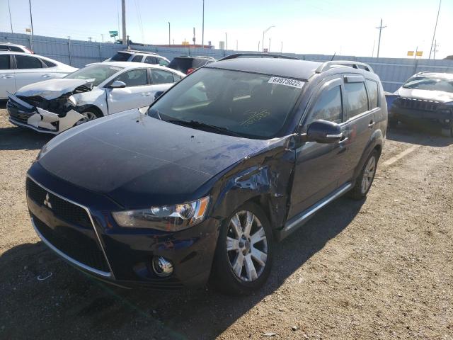 JA4JT3AW8DU004533 - 2013 MITSUBISHI OUTLANDER SE BLUE photo 2