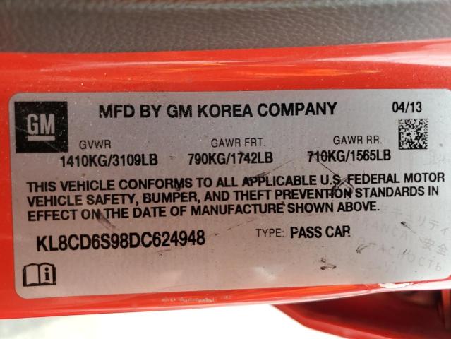 KL8CD6S98DC624948 - 2013 CHEVROLET SPARK 1LT RED photo 13