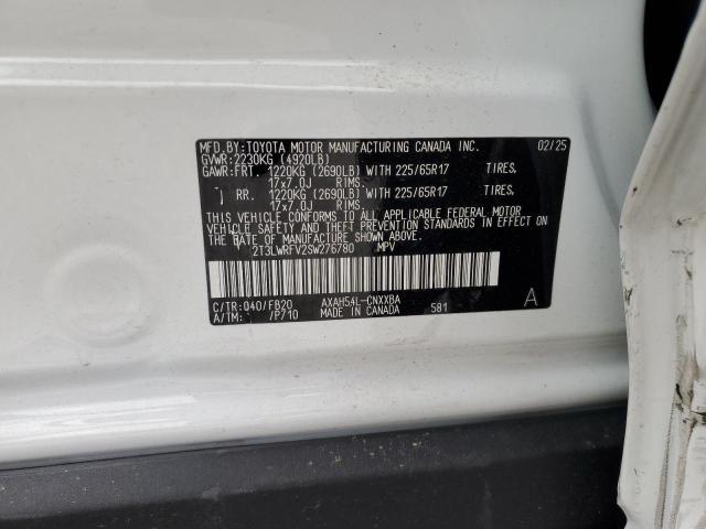 2T3LWRFV2SW276780 - 2025 TOYOTA RAV4 LE WHITE photo 13