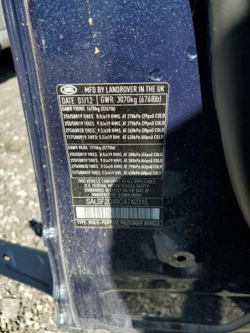 SALSF2D48CA742315 - 2012 LAND ROVER RANGE ROVE HSE BLUE photo 13