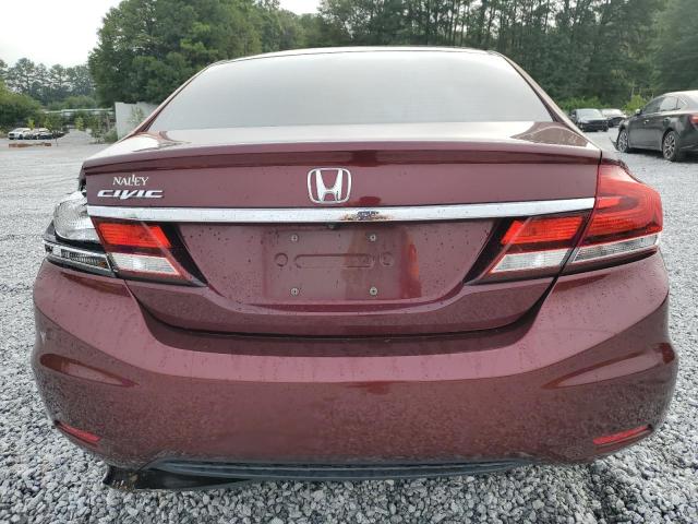 19XFB2F52FE706485 - 2015 HONDA CIVIC LX BURGUNDY photo 6