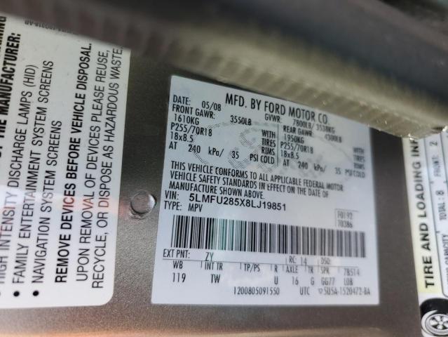 5LMFU285X8LJ19851 - 2008 LINCOLN NAVIGATOR 银色 照片 13