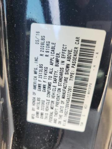 1HGCT2B94GA007261 - 2016 HONDA ACCORD EXL BLACK photo 12
