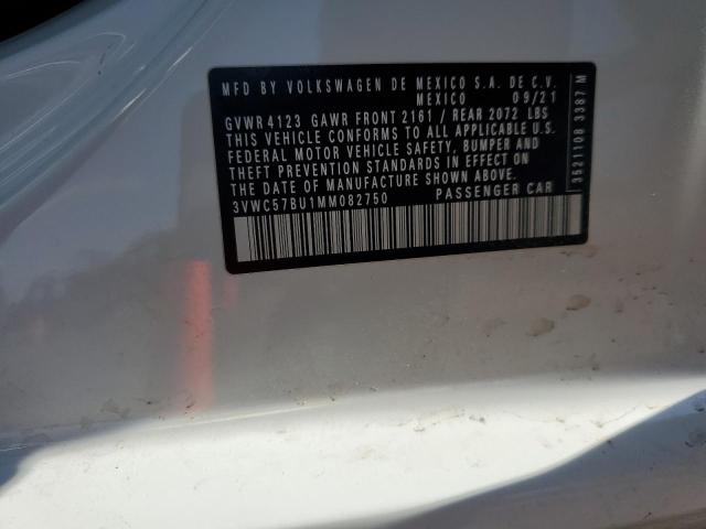 3VWC57BU1MM082750 - 2021 VOLKSWAGEN JETTA S WHITE photo 12