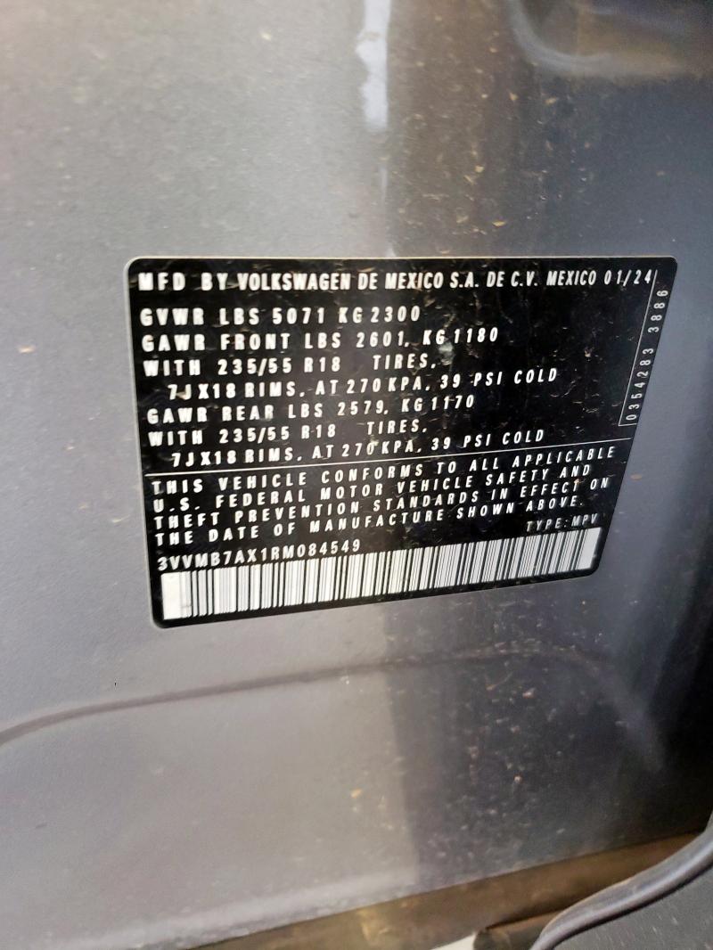 3VVMB7AX1RM084549 - 2024 VOLKSWAGEN TIGUAN SE ვერცხლისფერი ფოტო 13