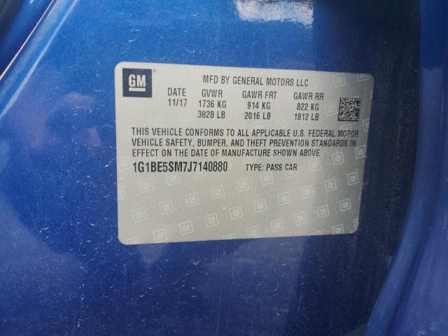 1G1BE5SM7J7140880 - 2018 CHEVROLET CRUZE LT 蓝色 照片 12