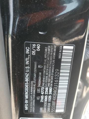 55SWF4KB4GU161329 - 2016 MERCEDES-BENZ C 300 4MATIC BLACK photo 12